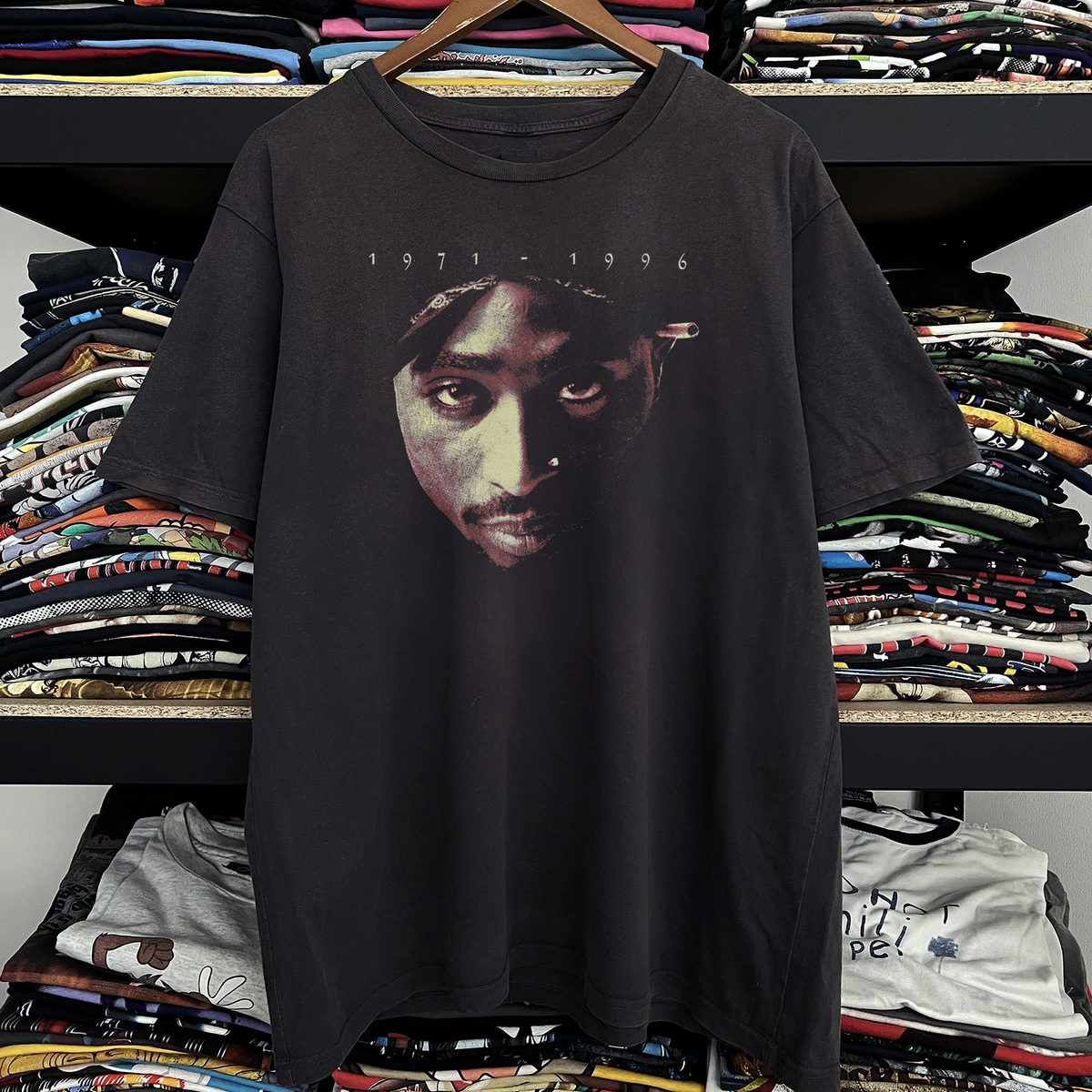 Rare Tupac Memorial Washed Black Tee
