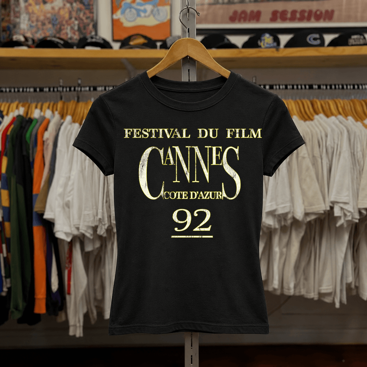 1992 Cannes Film Festival Promo Rare Womens Black Tee