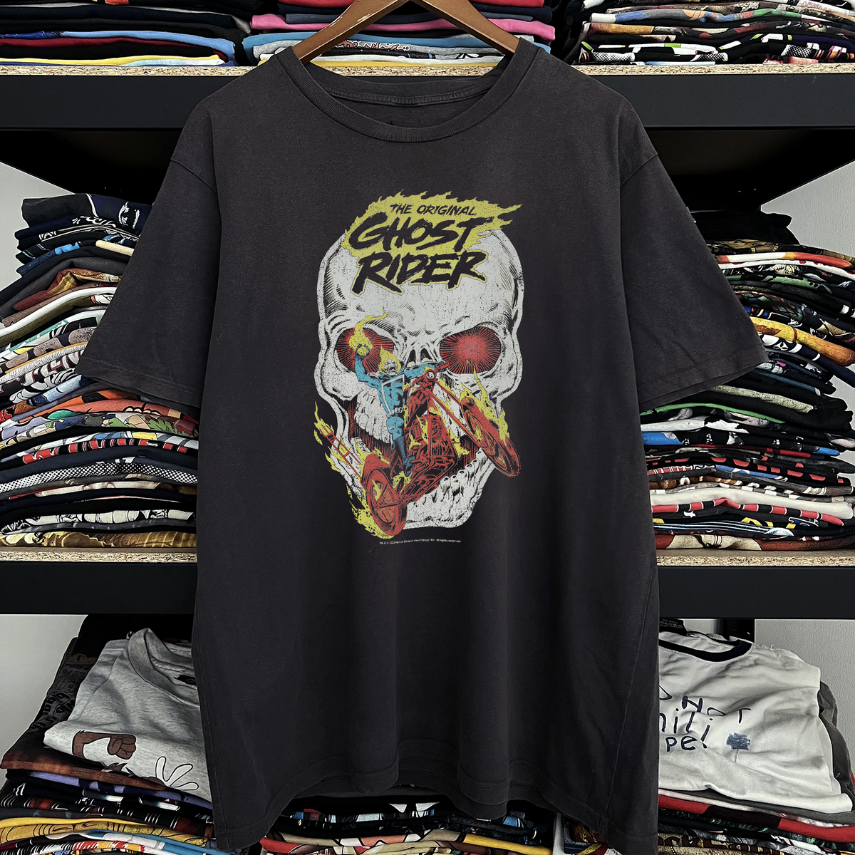 Rare The Original Ghost Rider Washed Black Tee