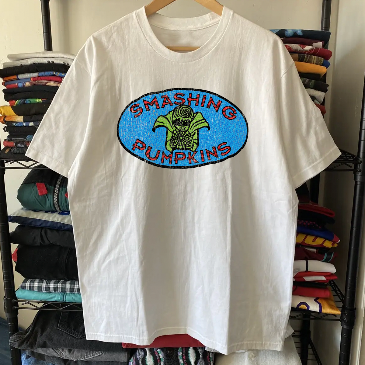 Rare Smashing Pumpkins Washed White Tee