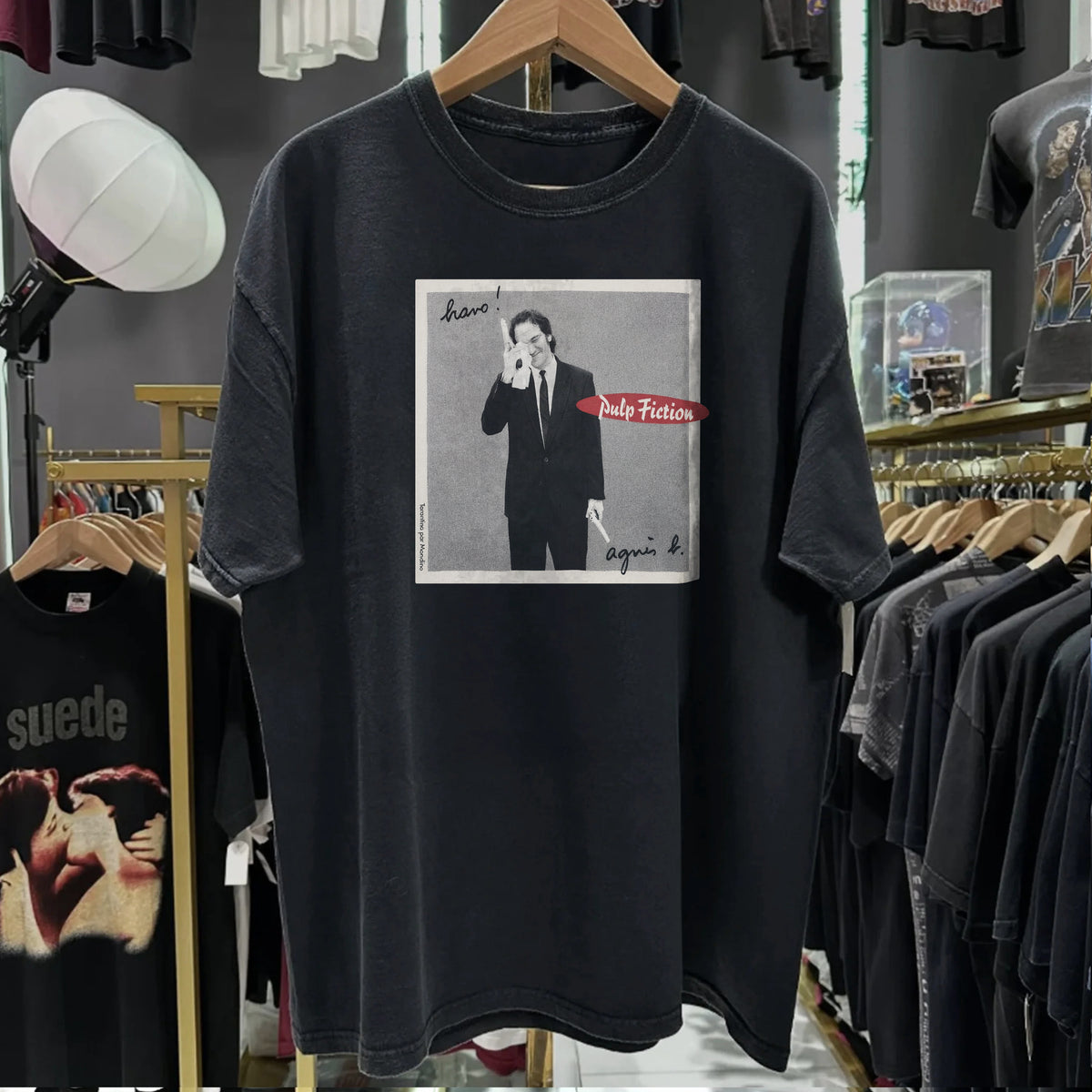 1994 Cannes Film Festival Pulp Fiction Washed Black T-Shirt