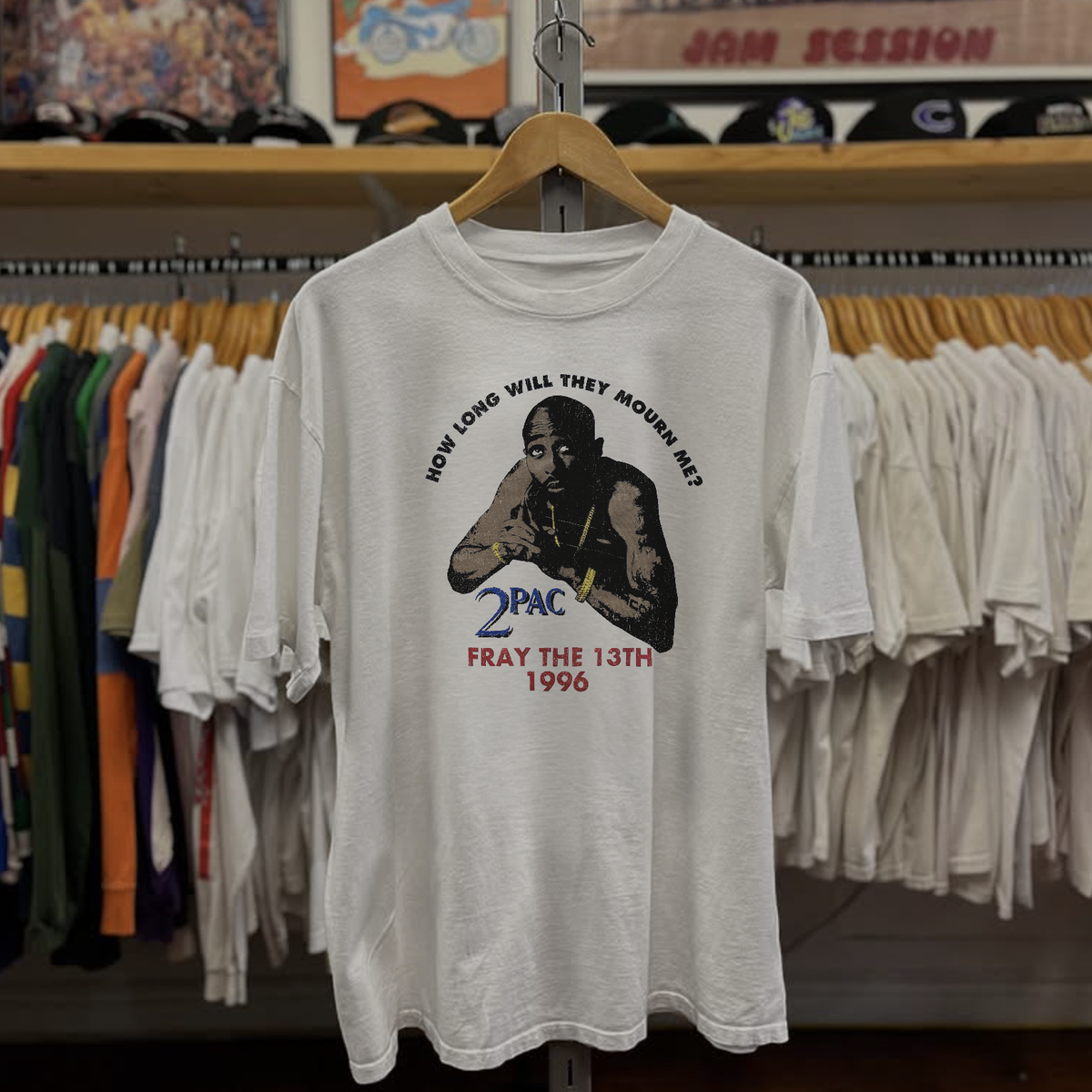 Rare Tupac How Long Will They Mourn Washed White Tee