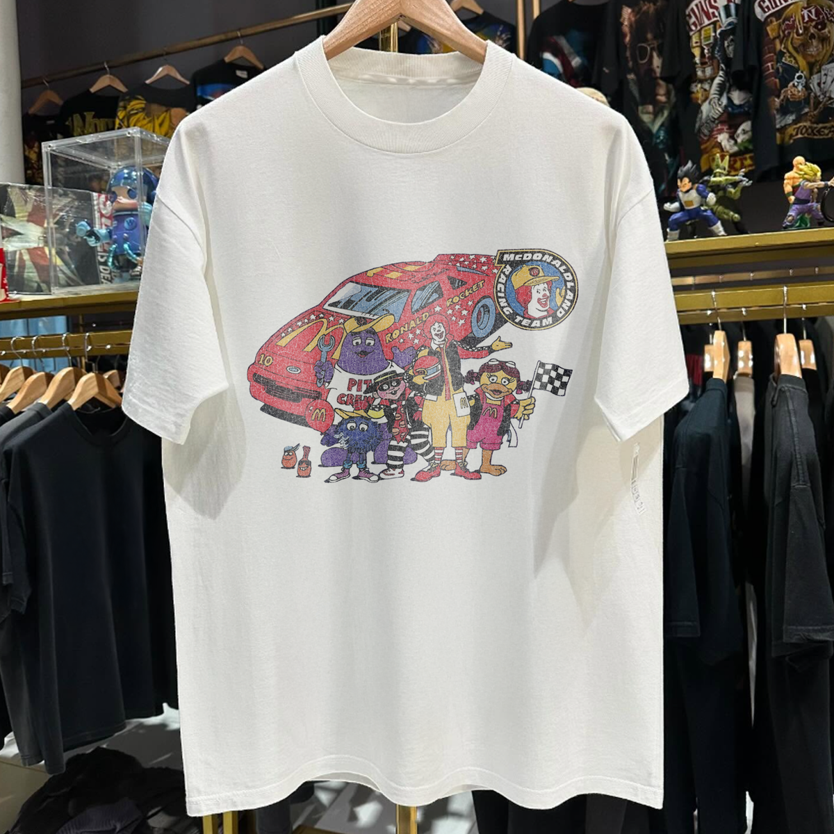 90s Mcdonaldland Racing Team Rare Washed White T-Shirt