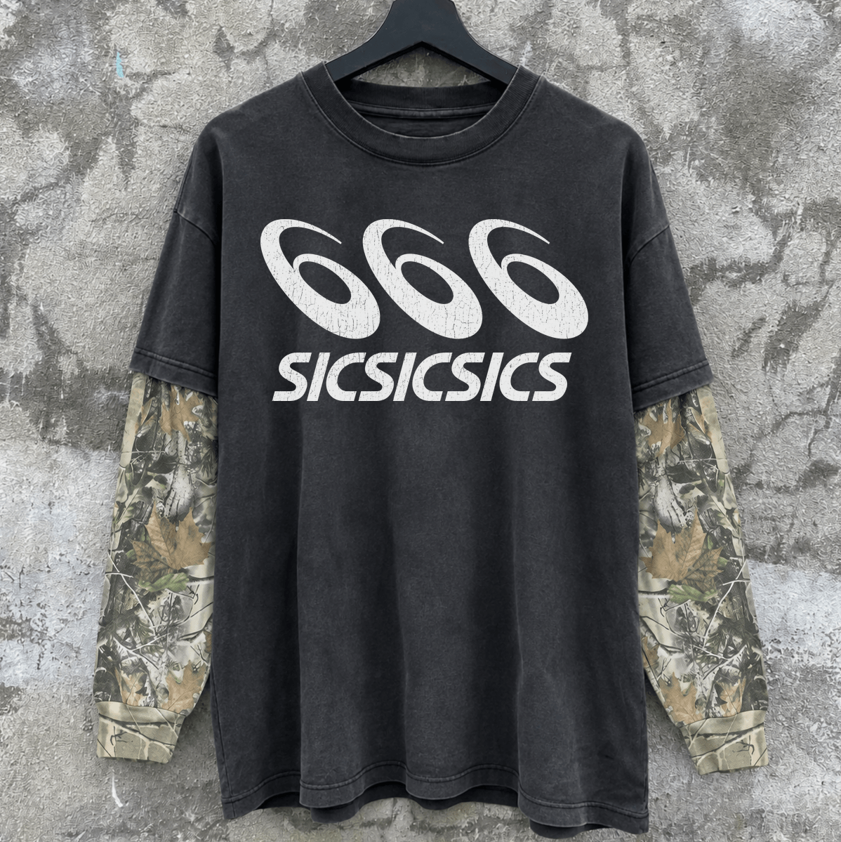 666 SICSICSICS 2012 ULTRA RARE Vintage black and wood camo Tee