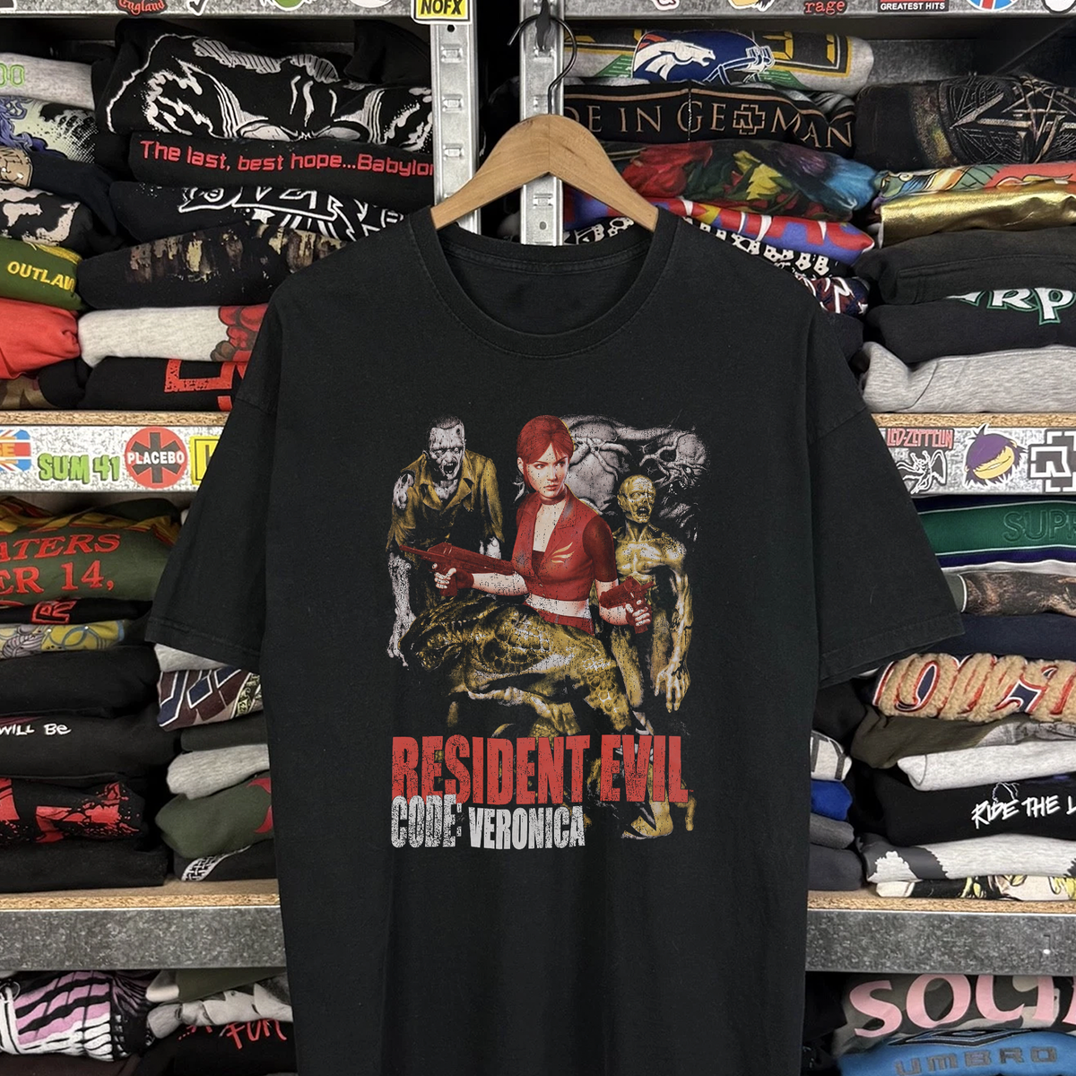 Rare Resident Evil Code Veronica Washed Black Tee