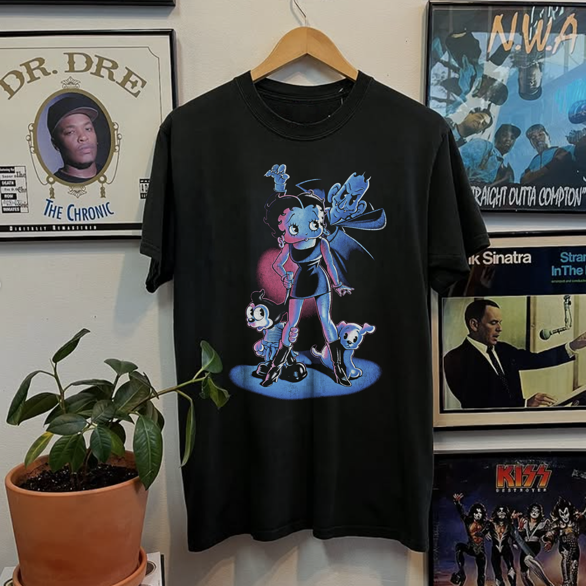 Rare Betty Boop Halloween Washed Black Tee