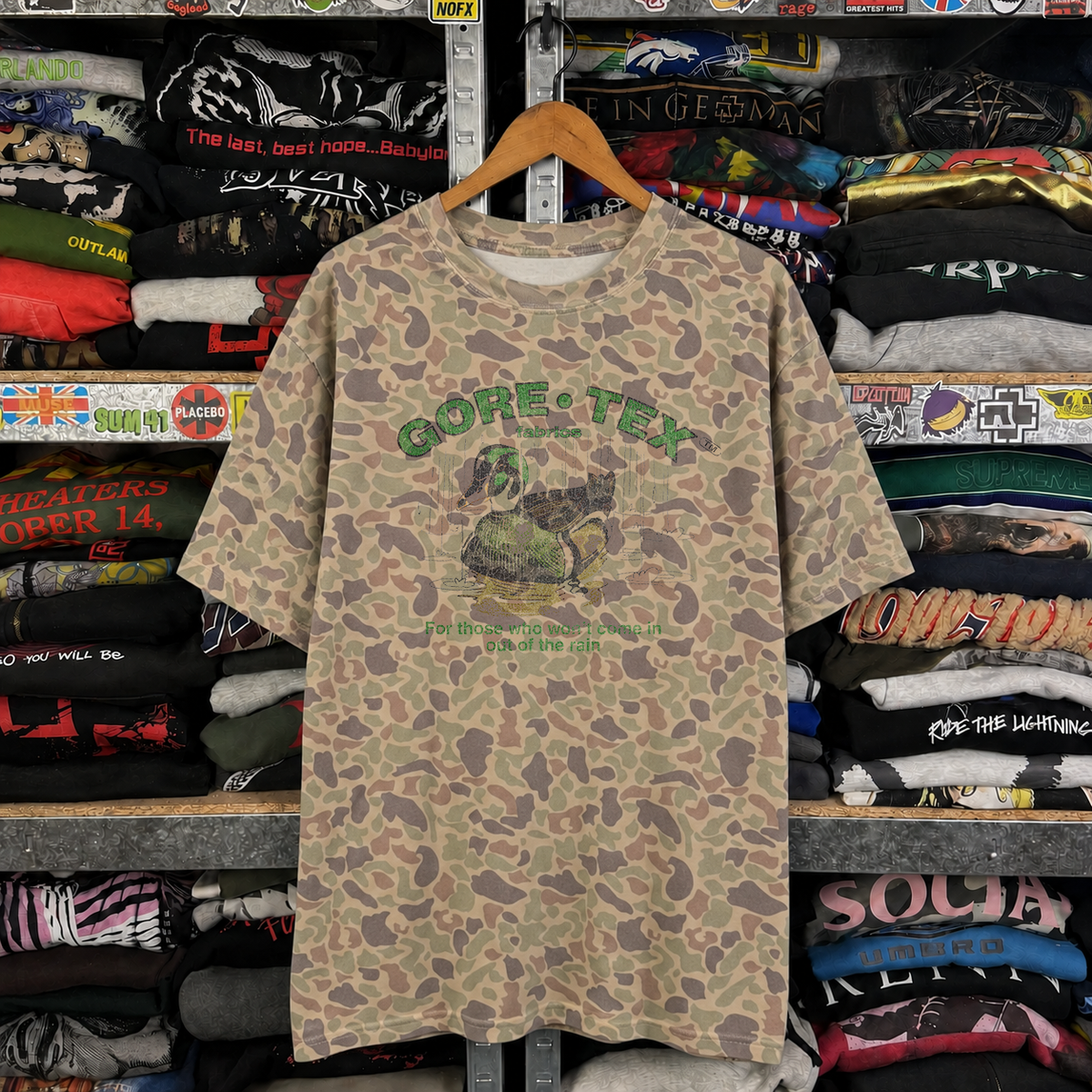 90s Goretex Fabrics Promo Washed Duck Camo T-Shirt