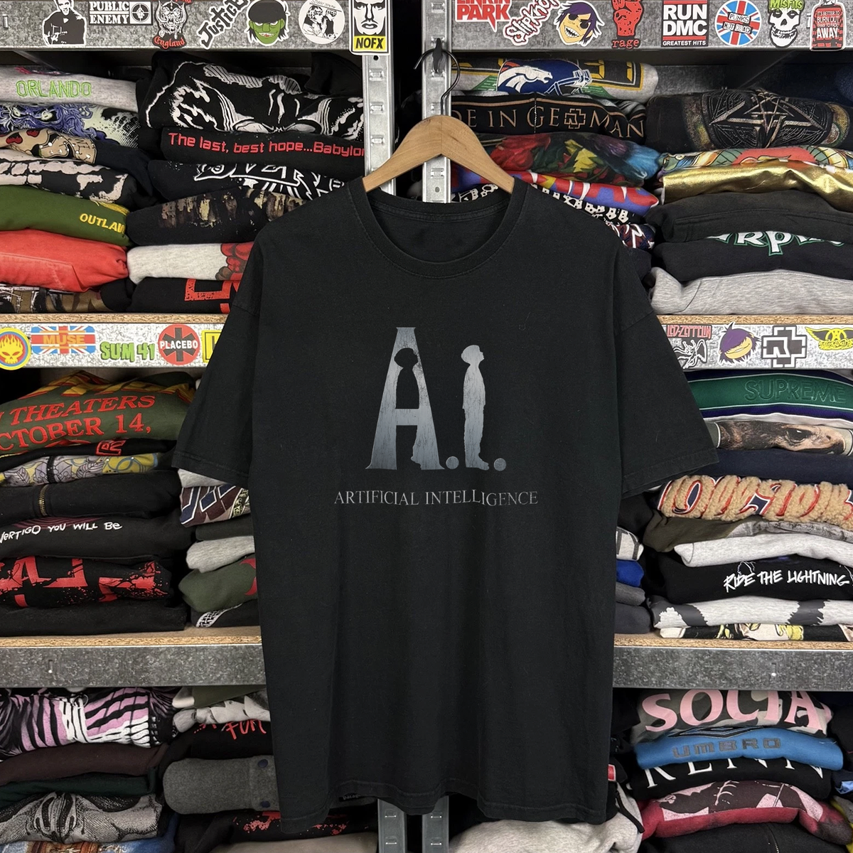 2001 Artificial Intelligence Promo Washed Black Tee
