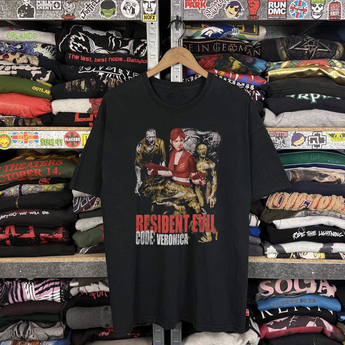 Rare Resident Evil Code Veronica Washed Black Tee