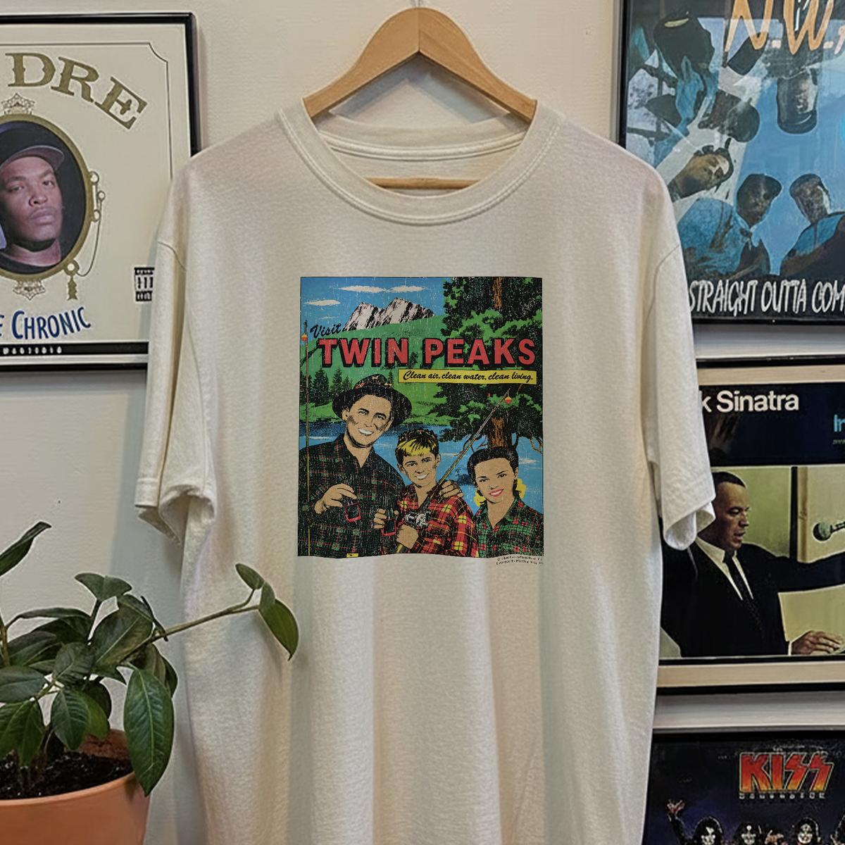 Rare Visit Twin Peaks Washed White Tee