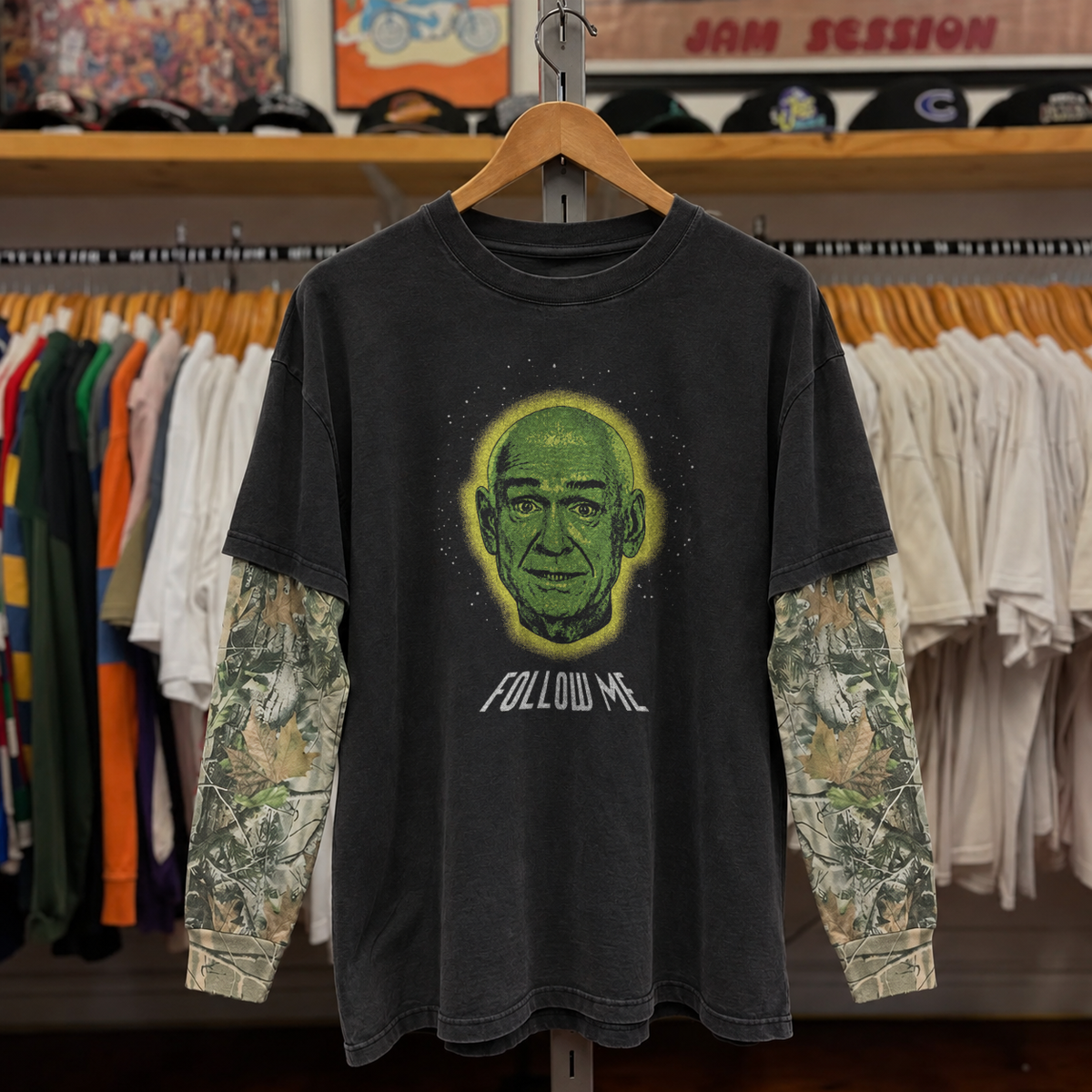 1997 Heavens Gate Follow Me Washed Black Tee