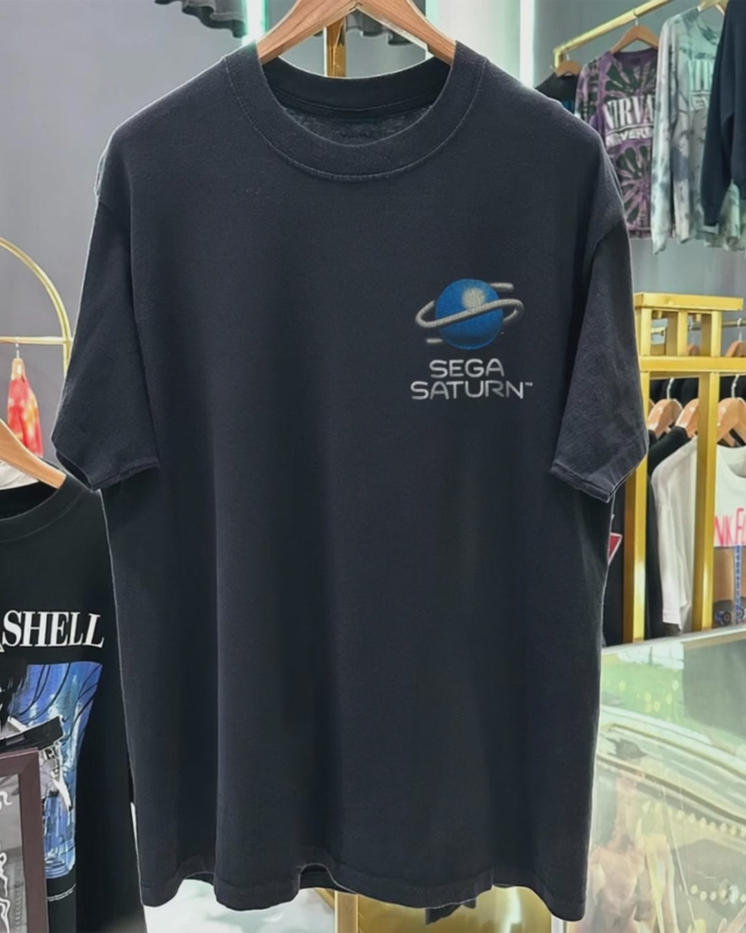 Sega Saturn 1995 Promo Vintage Washed Black T-Shirt product video [GB-DPA:199d3c1fa377]