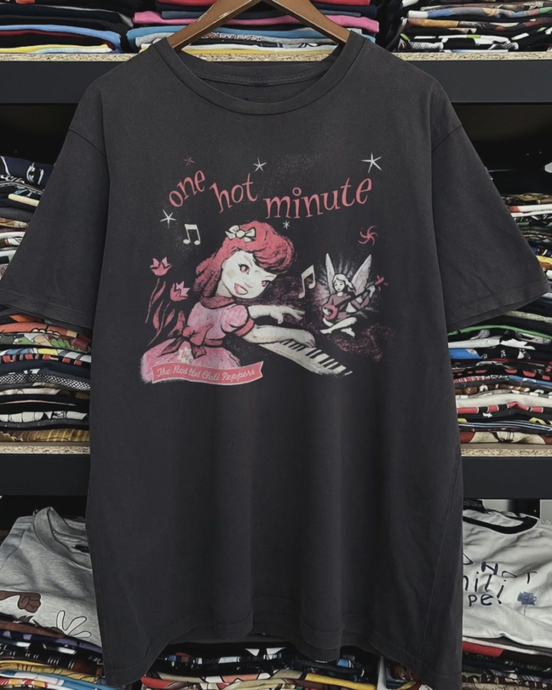 1995 Red Hot Chilli Peppers Washed Black Tee product video [GB-DPA:a293a82583d1]