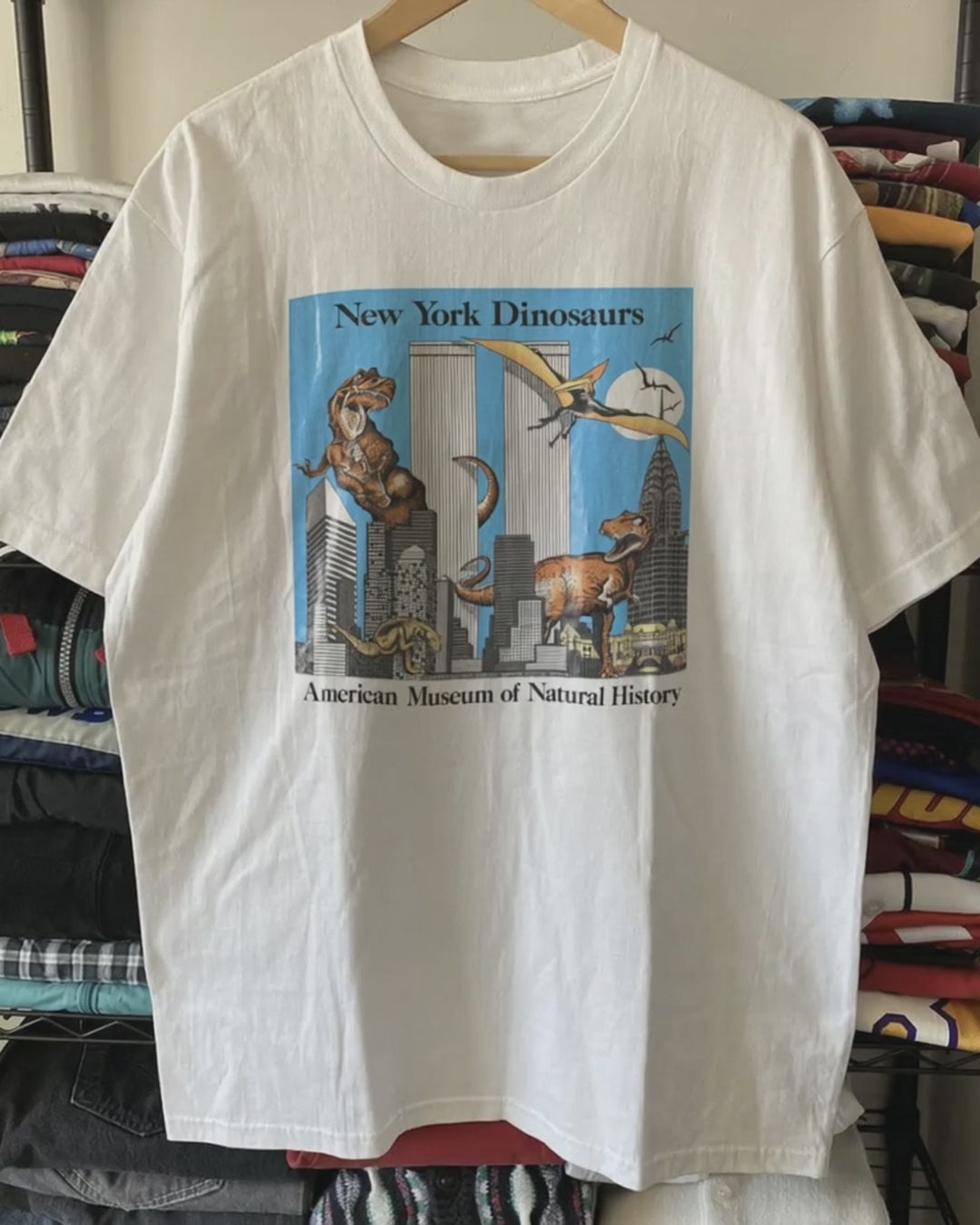 Rare New York Dinosaurs Washed White Tee product video [GB-DPA:c71e88f700f7]