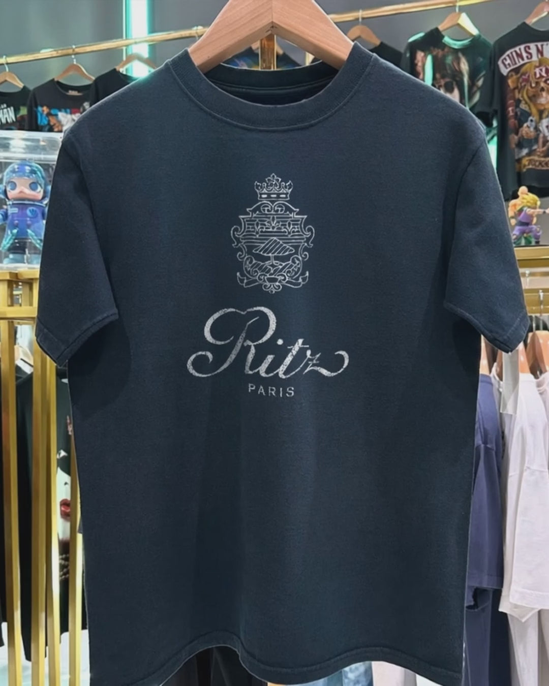 90's Ritz Paris Washed Black T-Shirt product video [GB-DPA:2549c4a0b816]