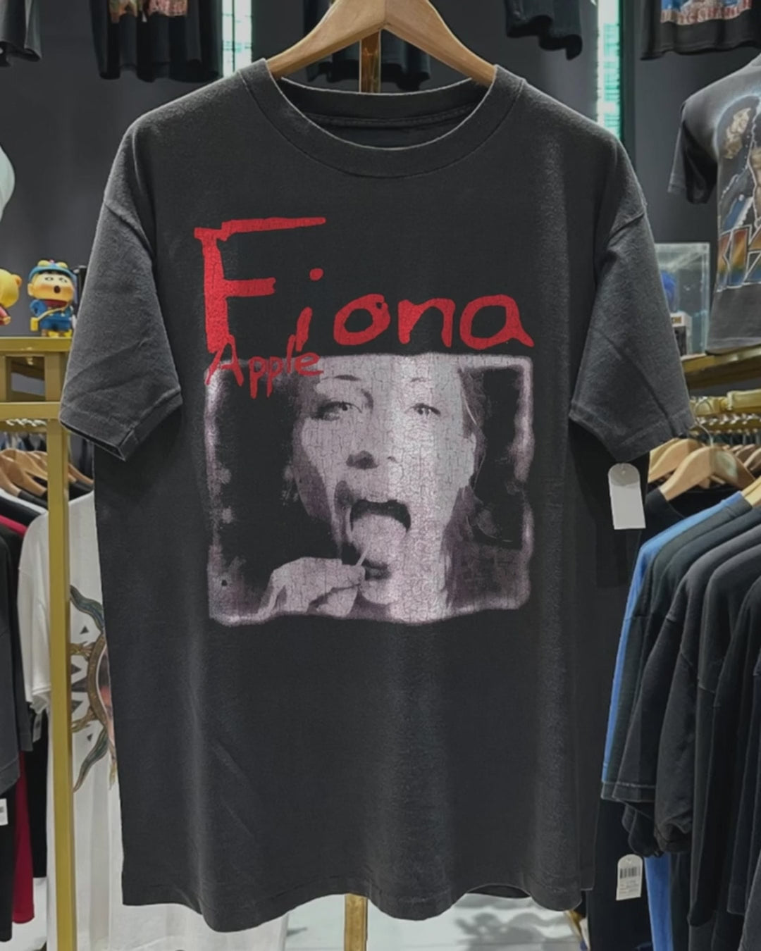 90S Sucker’s Prayer 'Fiona Apple' Rare Washed Black T-Shirt product video [GB-DPA:b047c0e761d6]