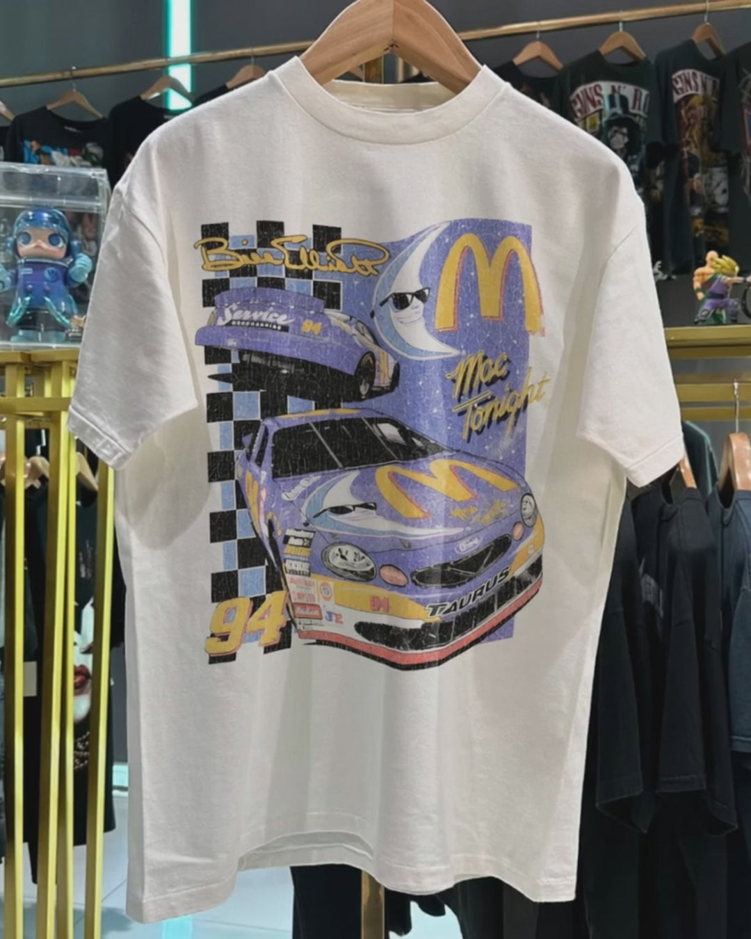1998 Mcdonalds Racing Team Bill Elliott Rare Washed White T-Shirt product video [GB-DPA:7fbe76117142]