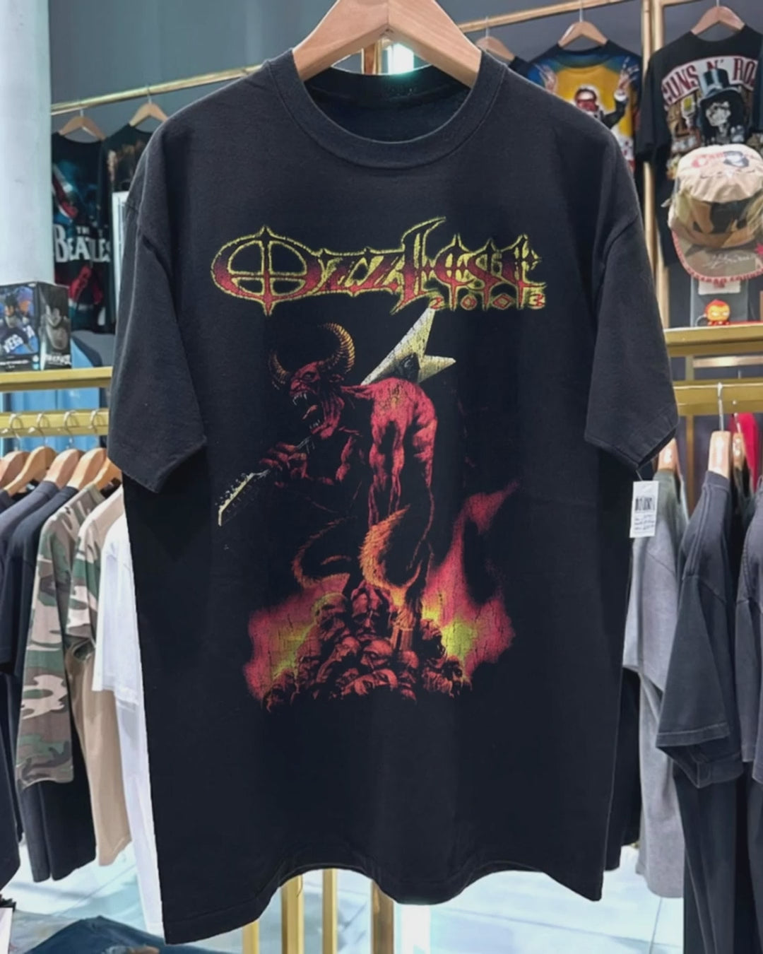 2003 Ozzfest Inferno Rare Washed Black T-Shirt product video [GB-DPA:c0250ecdd7ea]