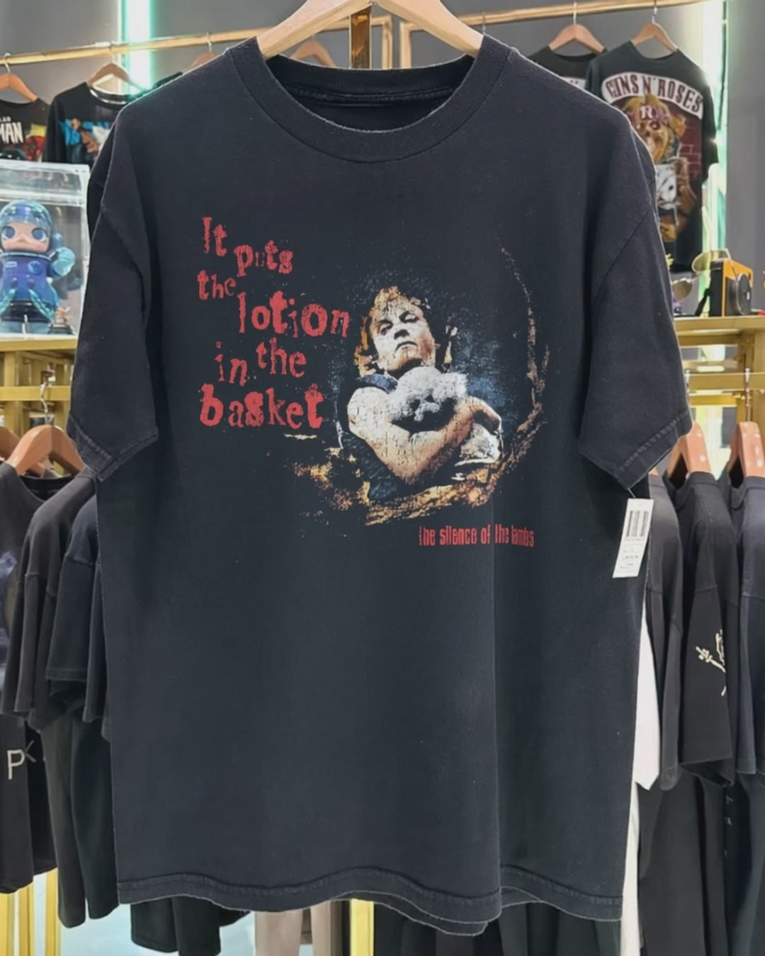 1991 Buffalo Bill It Puts The Lotion In The Basket 'Sotl Promo' Rare Washed Black T-Shirt product video [GB-DPA:358b4eab9492]