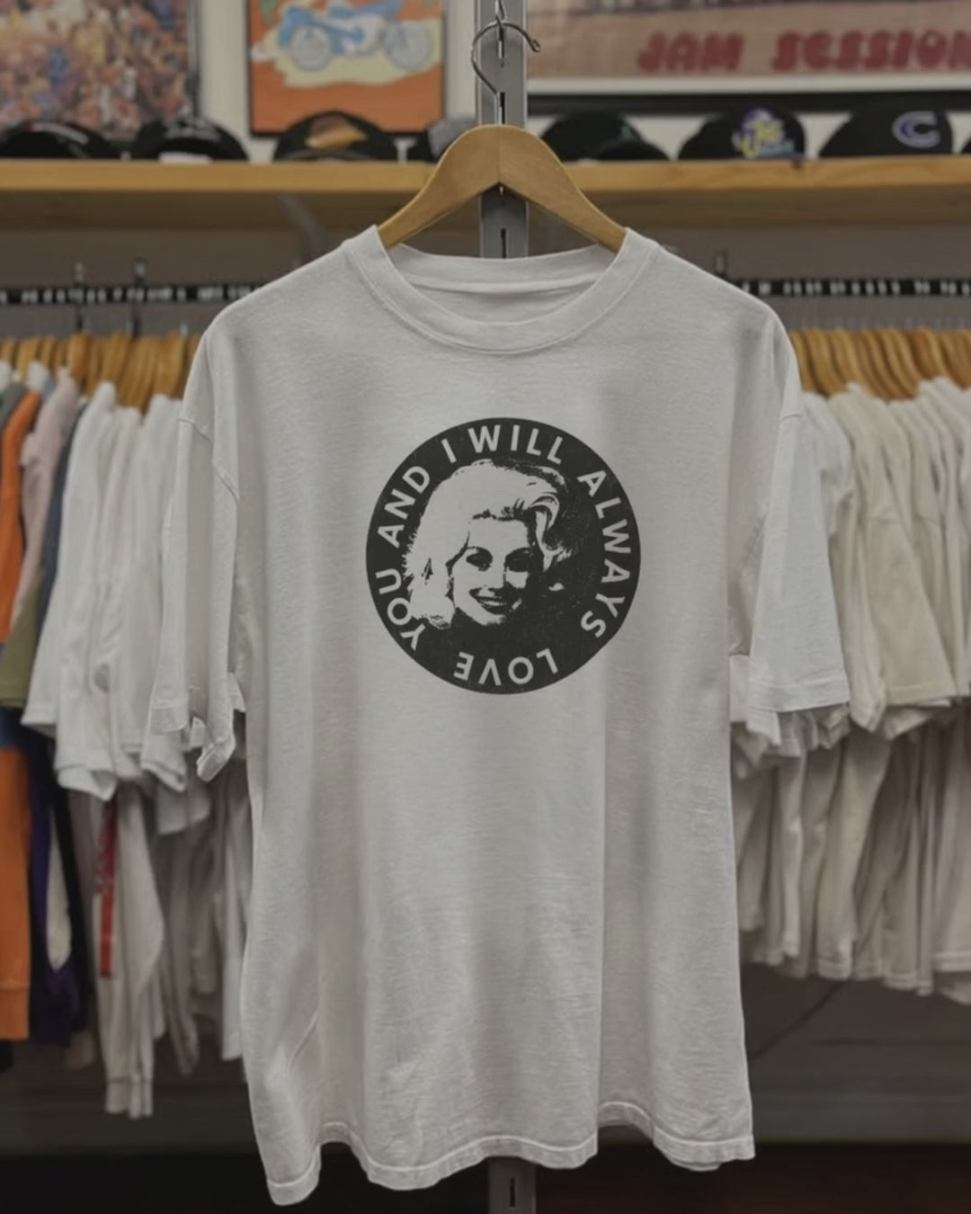 Rare Dolly I will Always Love You Washed White Tee product video [GB-DPA:ca3dd94ec443]