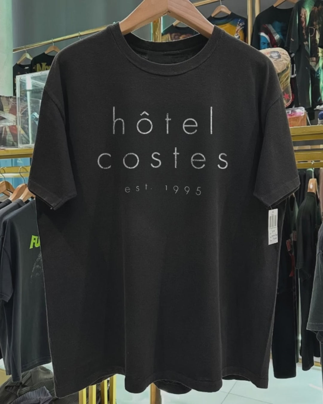 Y2K Hotel Costes Paris Rare Washed Black T-Shirt product video [GB-DPA:31c816f321b5]