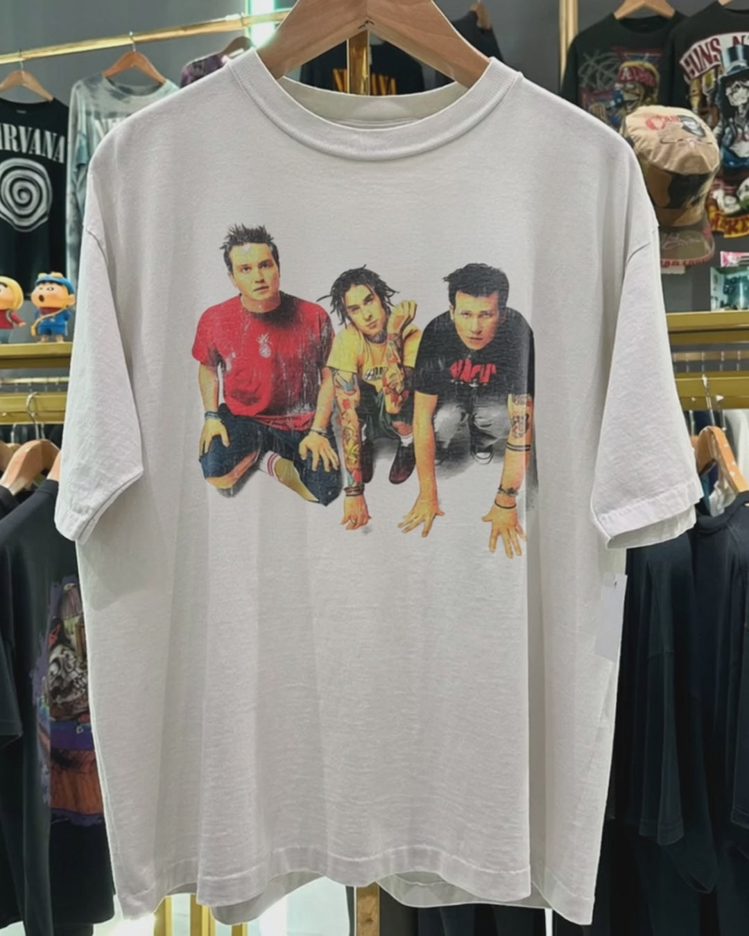 Y2K The Mark, Tom & Travis Show B182 Tour Rare Washed White T-Shirt product video [GB-DPA:1094f6f9ecc7]