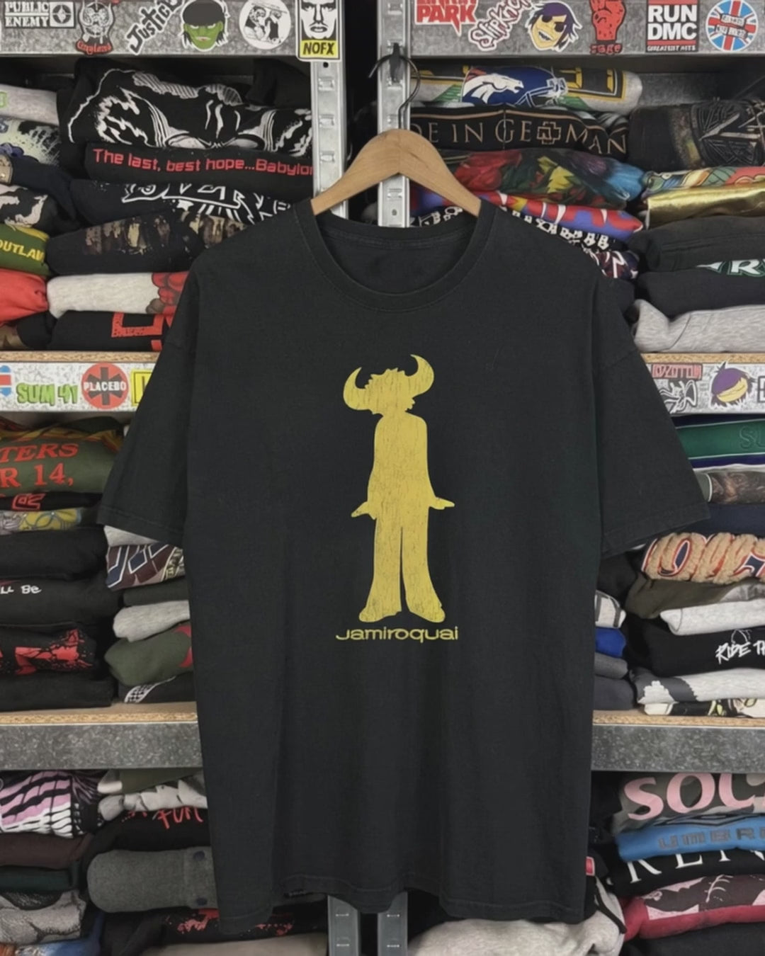 2000s Jamiroquai Buffalo Man Washed Black Tee product video [GB-DPA:6cb469bb6d65]