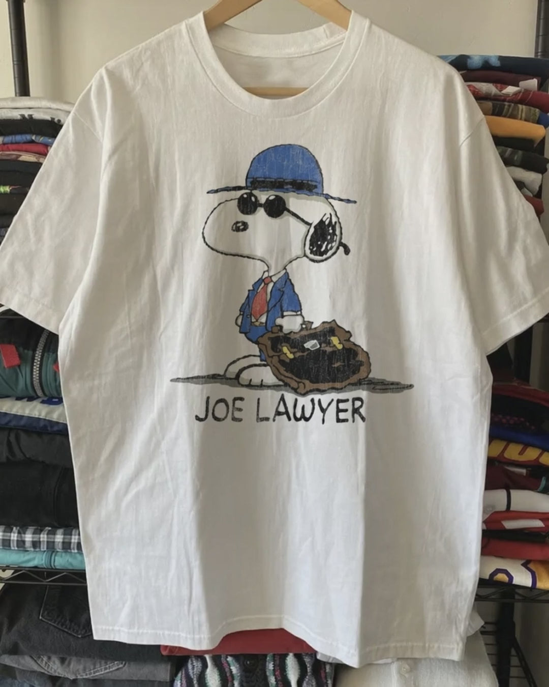 Rare Snoopy Joe Lawyer Washed White Tee product video [GB-DPA:e720490bde3e]