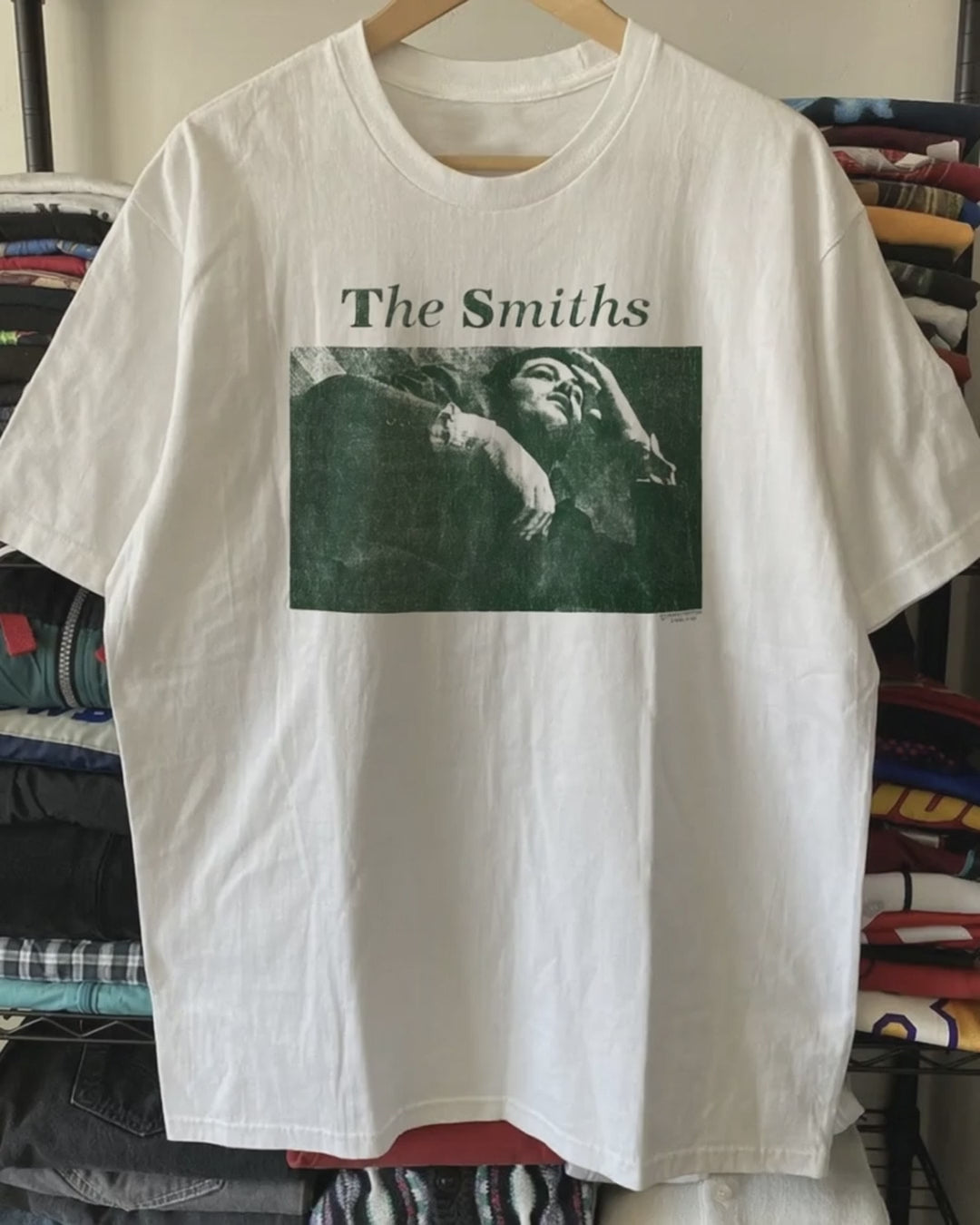 80s The Smiths Washed White Tee product video [GB-DPA:105258420a4e]