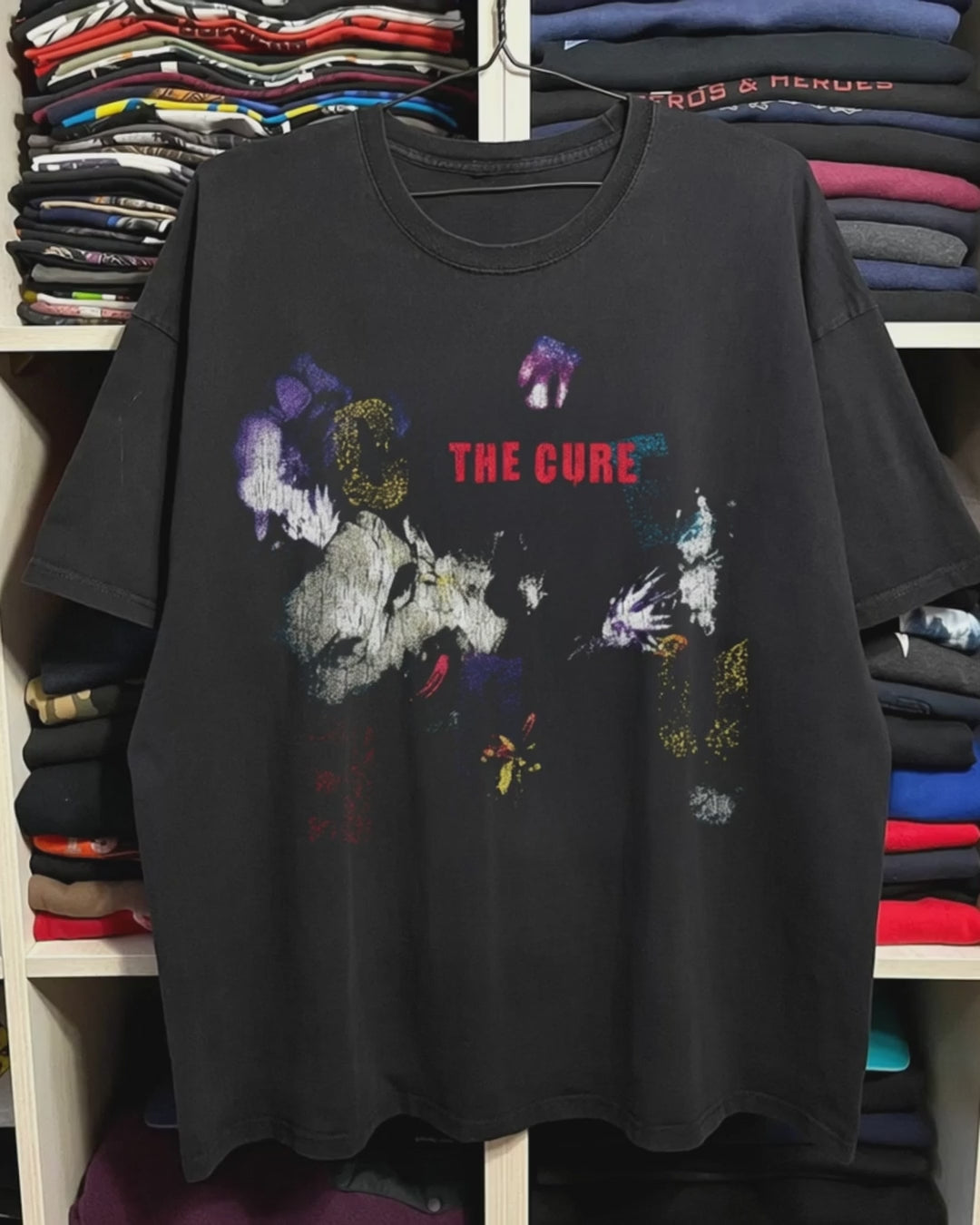 The Cure 1989 Prayer Tour Washed Black Tee product video [GB-DPA:ebb4367efae9]