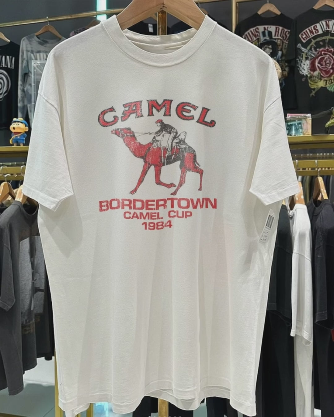 1984 Bordertown Camel Cup Australia Rare Washed White T-Shirt product video [GB-DPA:6938fa51f02d]