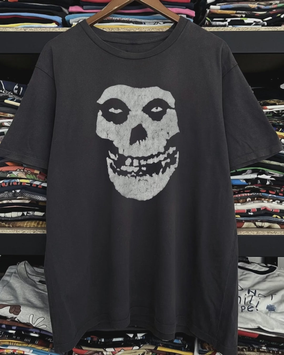 80s Misfits Crimson Ghost Washed Black Tee product video [GB-DPA:0d1c62f96680]