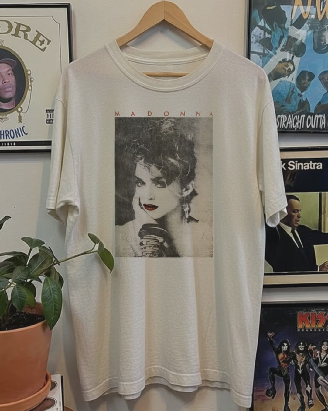 Rare Madonna Portrait Washed White Tee product video [GB-DPA:f916a79ba93b]
