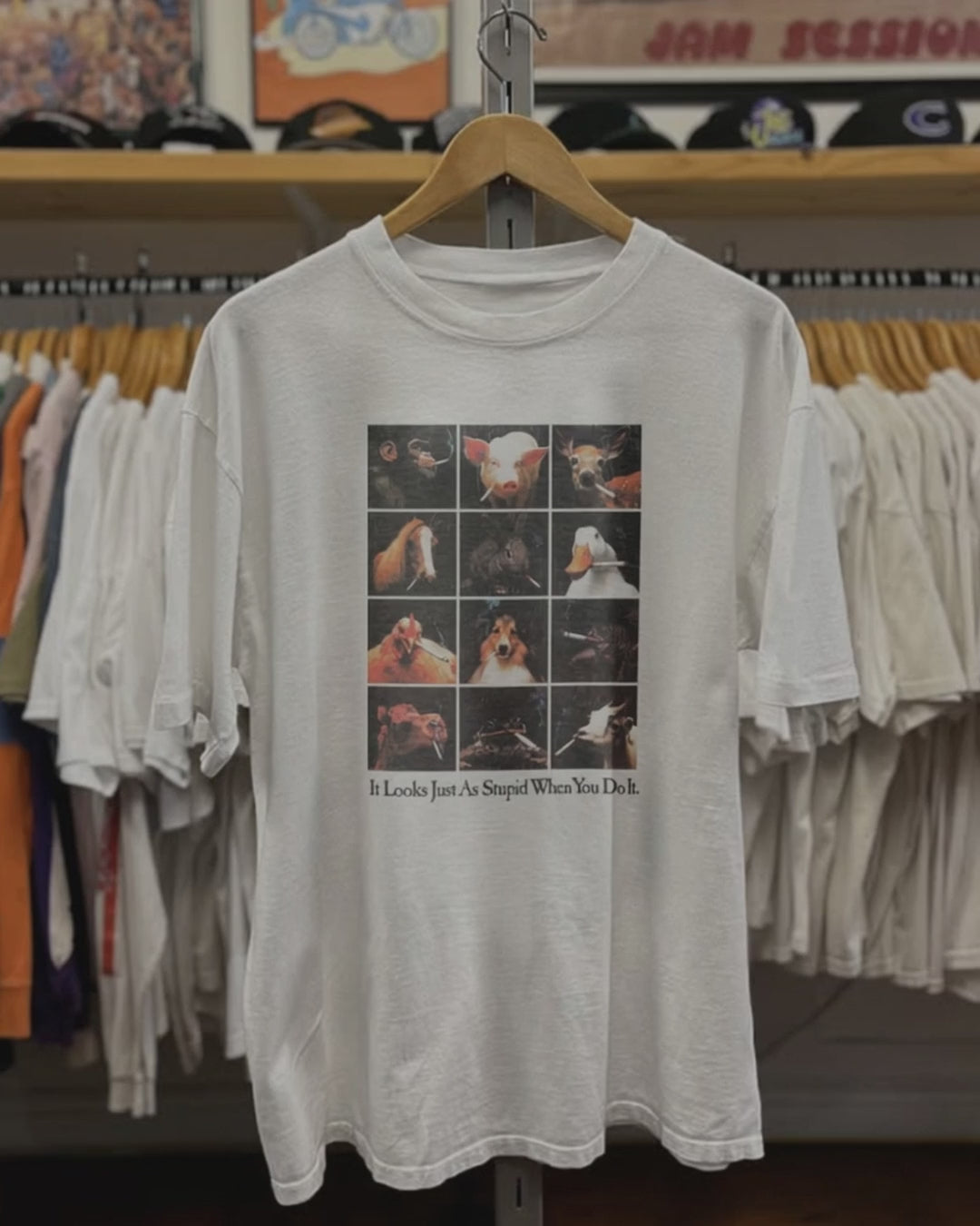 1993 Anti Tobacco Washed White Tee product video [GB-DPA:185b129fe72a]