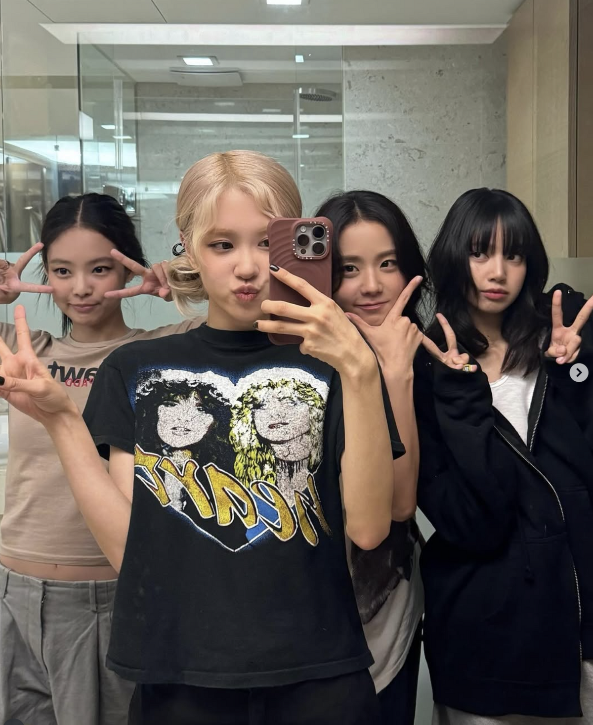 Heart Band Washed Vintage Tee - Worn By Rose From Blackpink