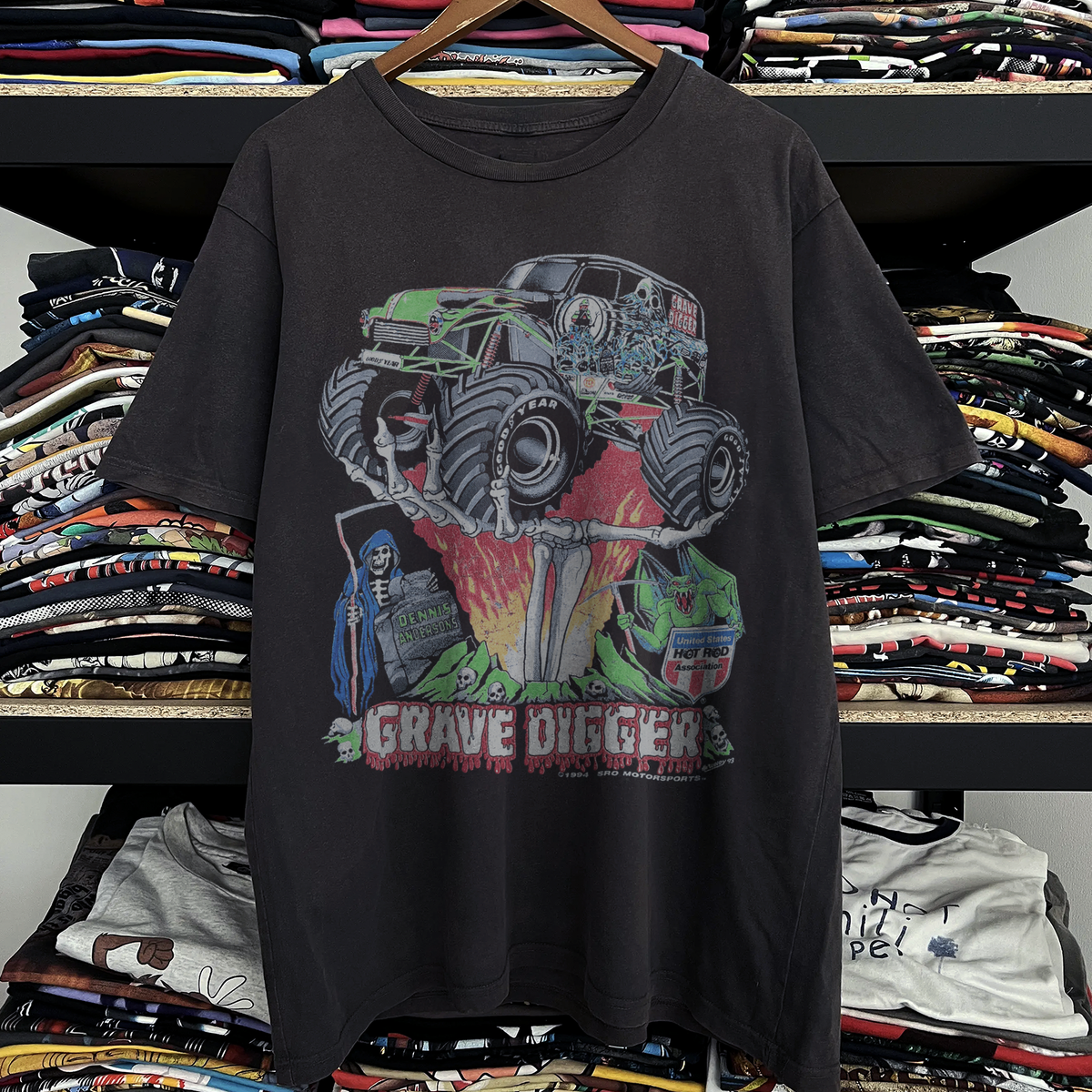 1994 Grave Digger Washed Black Tee