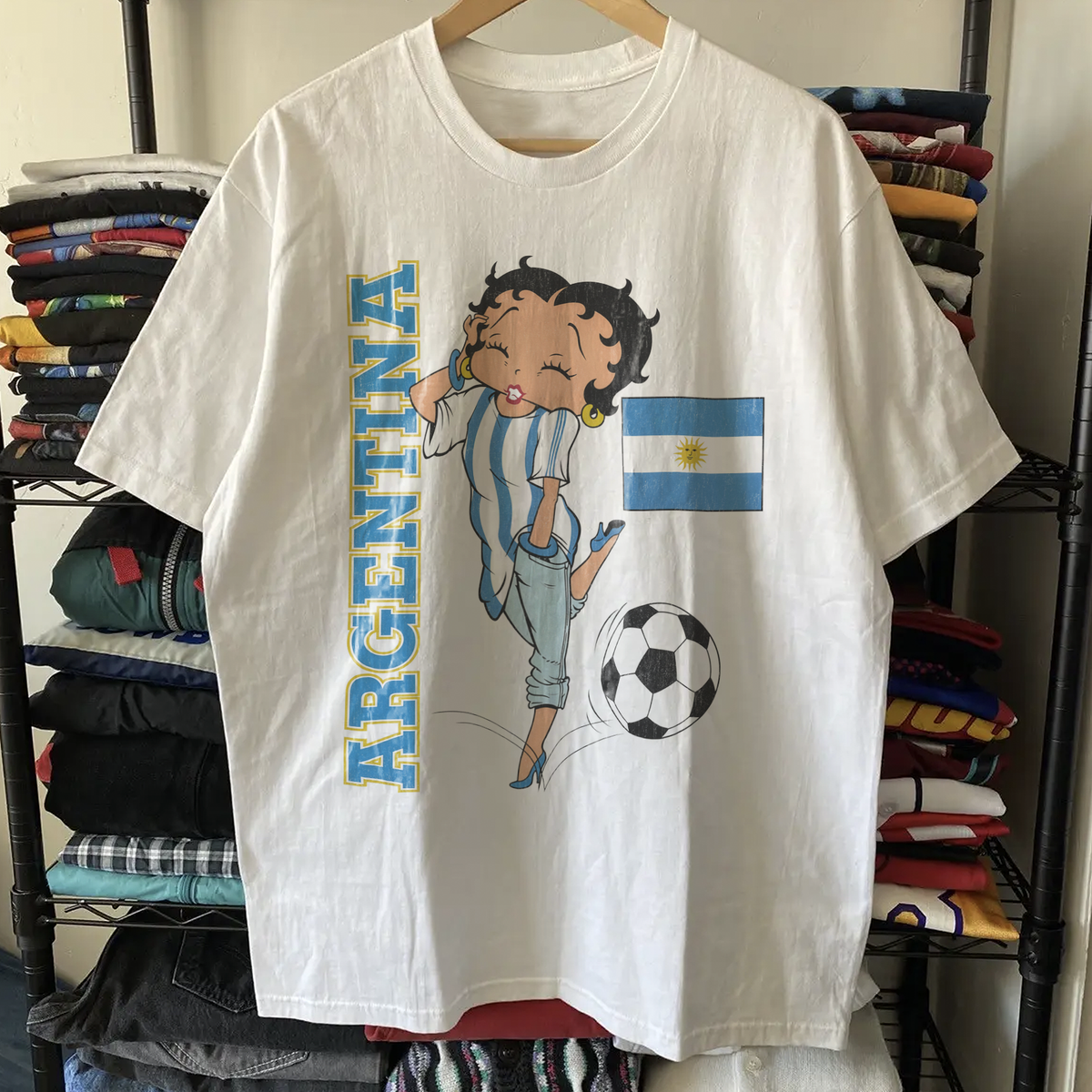 Betty Boop Argentina Washed White Tee